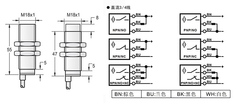 M18 模擬量電壓輸出接頭式接近開(kāi)關(guān)